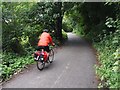 Cyclist on the Trans Pennine Trail in SK4 2DW