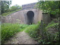 Footpath under the railway in Oak Wood in TN8 7LJ