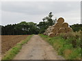 Stack of bales at the track side in DL7 0BD