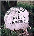 Old Milestone (north face) by the A1151, Wroxham Road, south west of Wroxham in NR13 6NH