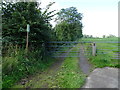 Gated farm track (bridleway) off James Lane in DL9 4LA