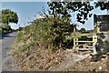 Tenterden: Stile leading to a public footpath in TN30 6XA
