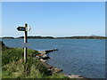 Coast path sign near Valley in LL65 3AF