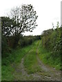 Track and footpath on parish boundary in LL60 6NH