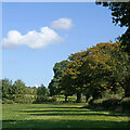 Farmland and footpath near Halfpenny Green in Staffordshire in DY7 5ES