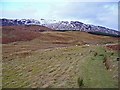 Hill track and sheep near Balmuick in PH6 2LT