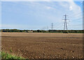 Power line and big fields in Great Wilbraham