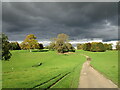 Threatening sky over Stoke Rochford Park in Stoke Rochford