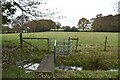 Footbridge and kissing gate in TN27 9DB