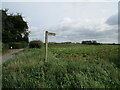 Footpath sign, Well Hall Lane in Gayton & Grimston Ward