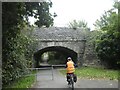 Sawmills Lane, Dorchester; railway bridge over path in DT1 2HN