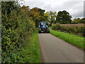 Tractor filling the road near Broughton Green in WR9 7EF
