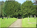 Path out of Lockton Cemetery onto road in YO18 7PX