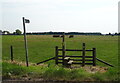 Footpath and grazing off Low Road (National Cycle Route 1) in Wyberton