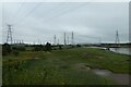 Pylons in the Dee estuary in Connah's Quay Community