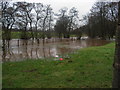 River Petteril  bursting its banks at Troughfoot Farmhouse in Hesket