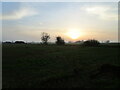 Sun setting over Mill Lane Farm, Brant Broughton in Brant Broughton and Stragglethorpe
