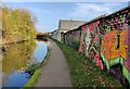 Graffiti along the towpath of the Coventry Canal in CV1 4HH