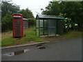 K6 telephone box and bus shelter on South Street, Scamblesby in LN11 9XL