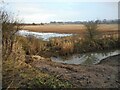 Flooded field and drainage ditch in G64 4BD
