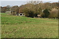 Looking toward farm buildings at Pittleworth in SO20 6NA