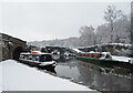 Narrowboats at Bugsworth Basin, Buxworth in SK23 7NP