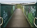 Graffitied pedestrian bridge in S60 8BR