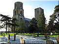 The twin towers of Wymondham Abbey in NR18 0TT