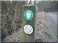 Footpath marker near the Mortimer Trail in SY8 4DY