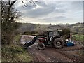 Tractor barrier near Gellygron in Llanddeusant Community