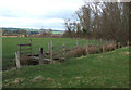 Footbridge and Brook south of Diddlebury, Shropshire in SY7 9LD