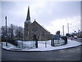 Blackwood Church in the snow in ML11 9QG