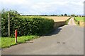 Farm access road and footpath to Wood Farm from north side of A595 in CA5 6NS