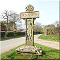 Anmer village sign (Roman soldier) in PE31 6RN