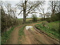 Wet bend in the track from Branston to Croxton Kerrial in NG32 1RT