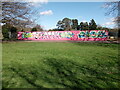 View of a wall of street art in Parsloes Park in RM9 6BX