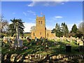 St Mary's Church and churchyard in Harlestone
