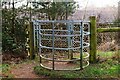 Kissing gate at entrance to Victoria Farm Heath, Kidderminster, Worcs in DY11 7EQ