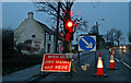 Temporary traffic lights in DL14 0LD