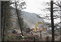 Heavy plant in operation on the Nant Gwrtheyrn road construction scheme in LL53 6NN