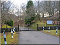 Entrance gates to Finlarig power station in FK21 8TL