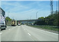 M1 northbound  nears Wakefield Road overbridge in LS10 1AB