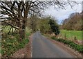 Lane to the car park at the Habberley Valley Local Nature Reserve in DY11 6EX