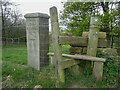 Stile and modern guide post on Footpath KIR/83/20 in WF4 4DS