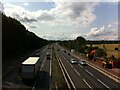 M6 motorway, looking west from footbridge at Corley Moor in CV7 8AQ