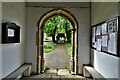 Risby, St. Giles' Church: The lych gate seen from the south porch in IP28 6RQ
