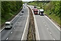 Higham: A14 west from Coalpit Lane bridge in IP28 6NL