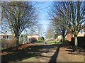 Footpath which continues at the top end of Kings Furlong Drive in RG22 6NE