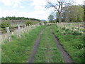 Track and railway lines at the Triangulation Pillar near Easter Ballomill in KY15 7TA