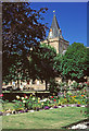 Garden at Dornoch with Cathedral. in Dornoch